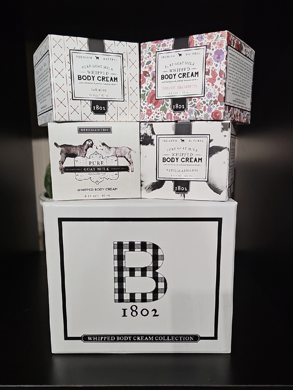 Beekman 1802, 4-Piece Body Cream Collection In Gift Box, 4 Scents Each 4.3 fl oz